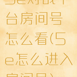 5e对战平台房间号怎么看(5e怎么进入房间号)