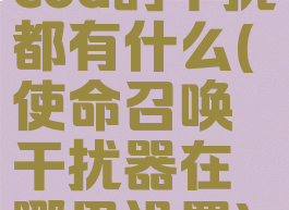 cod的干扰都有什么(使命召唤干扰器在哪里设置)