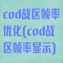 cod战区帧率优化(cod战区帧率显示)