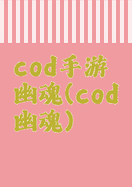 cod手游幽魂(cod幽魂)