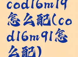 cod16m19怎么配(cod16m91怎么配)