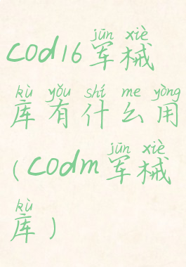 cod16军械库有什么用(codm军械库)