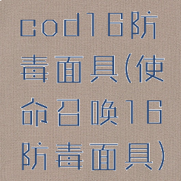 cod16防毒面具(使命召唤16防毒面具)