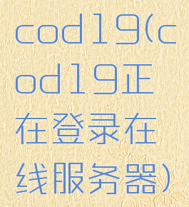 cod19(cod19正在登录在线服务器)