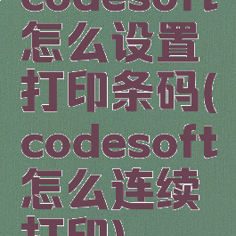 codesoft怎么设置打印条码(codesoft怎么连续打印)