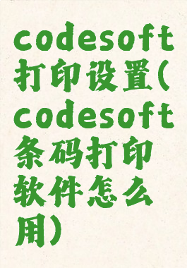 codesoft打印设置(codesoft条码打印软件怎么用)