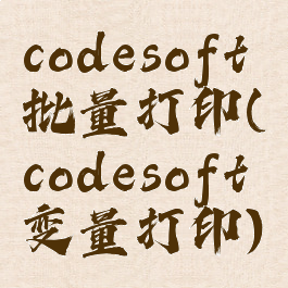 codesoft批量打印(codesoft变量打印)