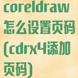 coreldraw怎么设置页码(cdrx4添加页码)