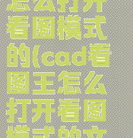 cad看图王怎么打开看图模式的(cad看图王怎么打开看图模式的文件)