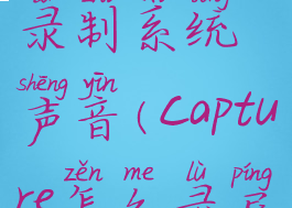 captura怎么录制系统声音(capture怎么录屏)