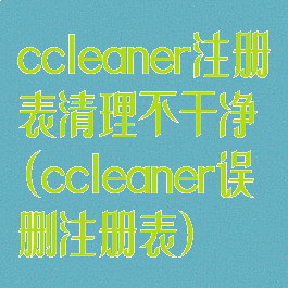 ccleaner注册表清理不干净(ccleaner误删注册表)
