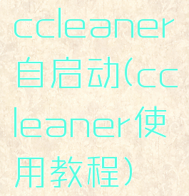 ccleaner自启动(ccleaner使用教程)