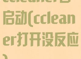 ccleaner自启动(ccleaner打开没反应)