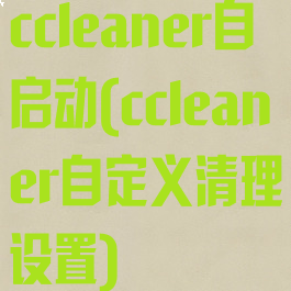 ccleaner自启动(ccleaner自定义清理设置)