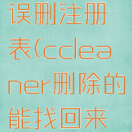 ccleaner误删注册表(ccleaner删除的能找回来吗)