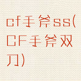 cf手斧ss(CF手斧双刀)