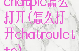 chatpic怎么打开(怎么打开chatroulette)