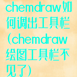 chemdraw如何调出工具栏(chemdraw绘图工具栏不见了)