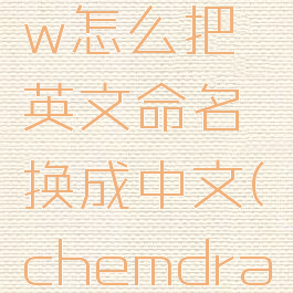 chemdraw怎么把英文命名换成中文(chemdraw写中文)