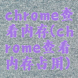 chrome查看内存(chrome查看内存占用)