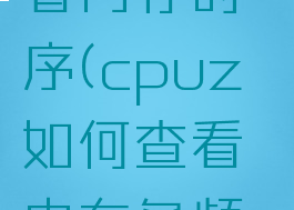 cpuz怎么看内存时序(cpuz如何查看内存条频率)