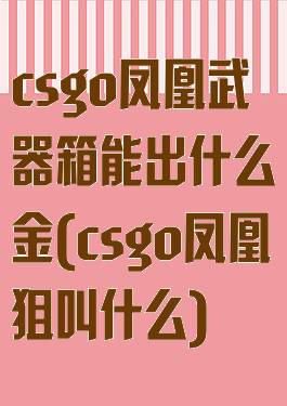 csgo凤凰武器箱能出什么金(csgo凤凰狙叫什么)