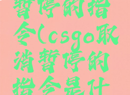 csgo取消暂停的指令(csgo取消暂停的指令是什么)