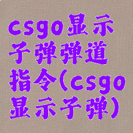 csgo显示子弹弹道指令(csgo显示子弹)