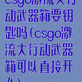 csgo激流大行动武器箱要钥匙吗(csgo激流大行动武器箱可以直接开么)