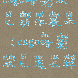 csgo暗影双匕动作展示(csgo暗影双匕怎么样)