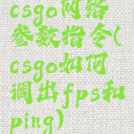csgo网络参数指令(csgo如何调出fps和ping)