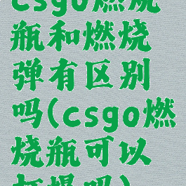 csgo燃烧瓶和燃烧弹有区别吗(csgo燃烧瓶可以打爆吗)