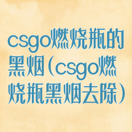 csgo燃烧瓶的黑烟(csgo燃烧瓶黑烟去除)