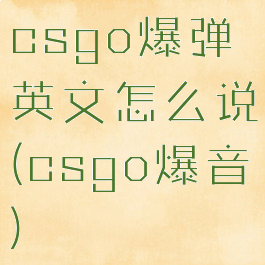 csgo爆弹英文怎么说(csgo爆音)