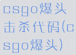 csgo爆头击杀代码(csgo爆头)