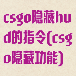 csgo隐藏hud的指令(csgo隐藏功能)