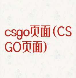 csgo页面(CSGO页面)