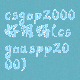 csgop2000好用吗(csgouspp2000)