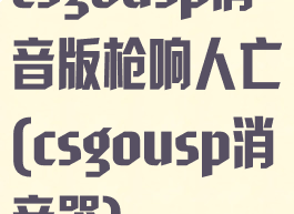 csgousp消音版枪响人亡(csgousp消音器)