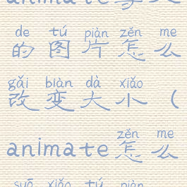 animate导入的图片怎么改变大小(animate怎么缩小图片)