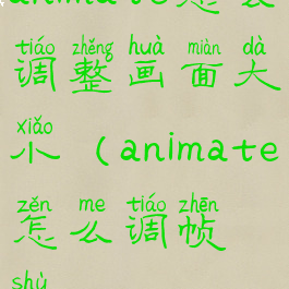 animate怎么调整画面大小(animate怎么调帧数)