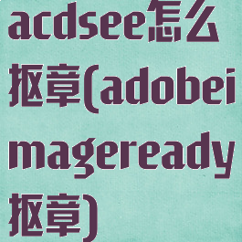 acdsee怎么抠章(adobeimageready抠章)