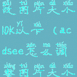 acdsee怎么改图片大小10k以下(acdsee怎么调整图片大小10k)
