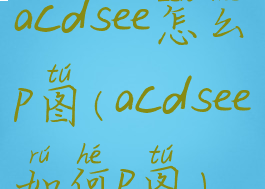 acdsee怎么p图(acdsee如何p图)