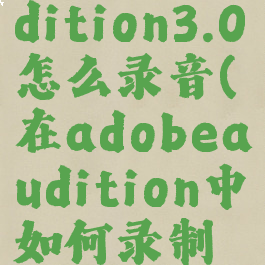 adobeaudition3.0怎么录音(在adobeaudition中如何录制声音?)