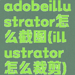 adobeillustrator怎么截图(illustrator怎么裁剪)