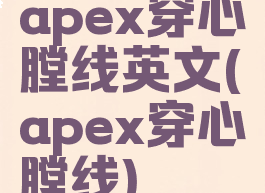 apex穿心膛线英文(apex穿心膛线)