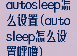 autosleep怎么设置(autosleep怎么设置呼噜)