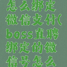 boss直聘怎么绑定微信支付(boss直聘绑定的微信号怎么改啊)