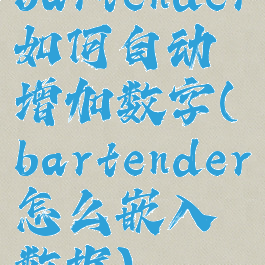 bartender如何自动增加数字(bartender怎么嵌入数据)